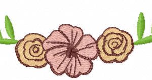 Three flowers decor embroidery design