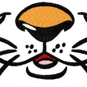 Cute tiger nose embroidery design