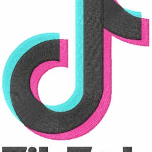 Tik Tok full logo embroidery design