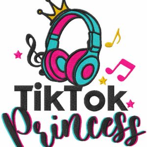 Tik tok princess embroidery design