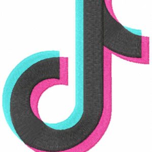 Tik Tok sign embroidery design