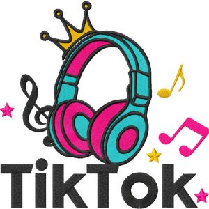 Tik tok music queen embroidery design