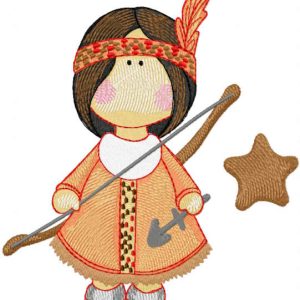 Tilda doll indian girl embroidery design