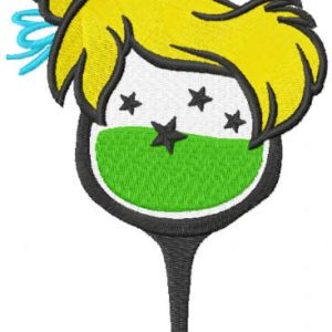 Tinkerbell glass embroidery design