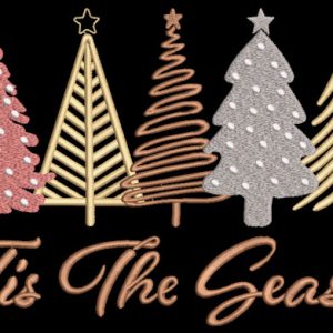 Tis The Season Boho Christmas Trees embroidery design