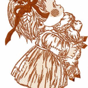 Together waiting for Christmas embroidery design