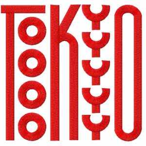 Tokyo typography embroidery design