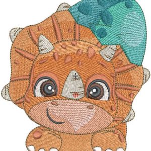 Triceratops pocket variant embroidery design