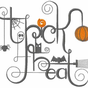 Trick Treat modern composition embroidery design