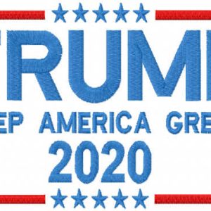 Trump keep America great 2020 embroidery design