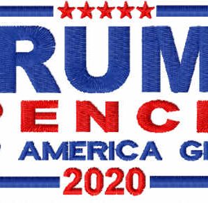 Trump Pence 2020 embroidery design
