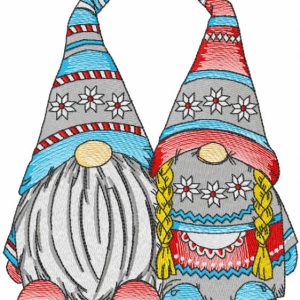 Two dwarves embroidery design