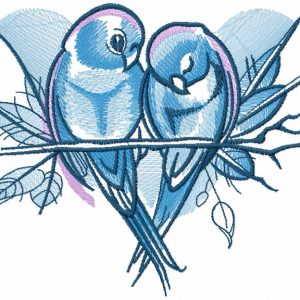 Two loving swallows embroidery design