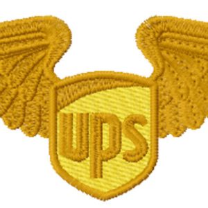 UPS gold wings embroidery design