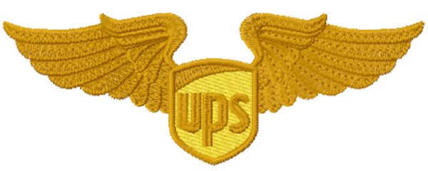 UPS gold wings embroidery design