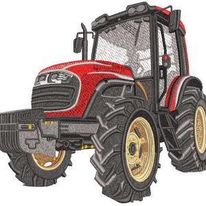 Ultimate big red tractor adventure embroidery design