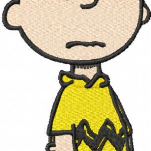 Upset Charlie brown embroidery design