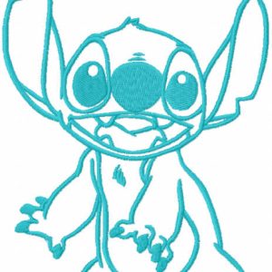 Very surprised stitch one colored embroidery design