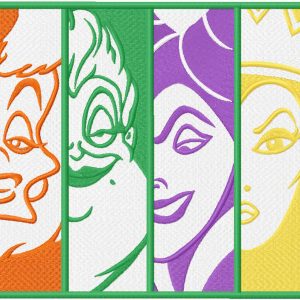 Villains friends embroidery design