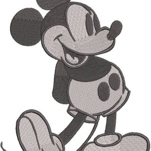 Vintage Mickey Mouse greyscale embroidery design