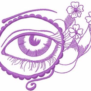 Violet eye embroidery design