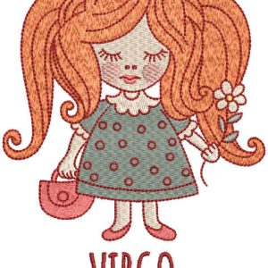 Virgo Zodiac sign embroidery design