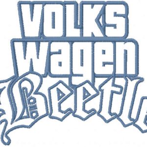 Volkswagen beetle logo embroidery design
