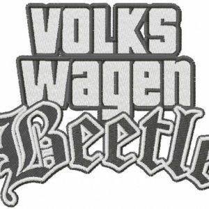 Volkswagen beetle stylish logo embroidery design