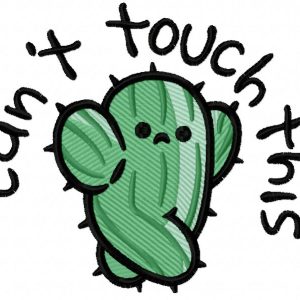 Walking cactus embroidery design