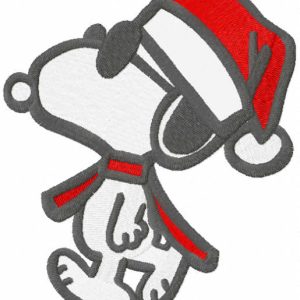 Walking Christmas Snoopy embroidery design