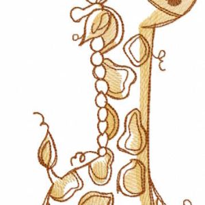 Walking baby giraffe embroidery design