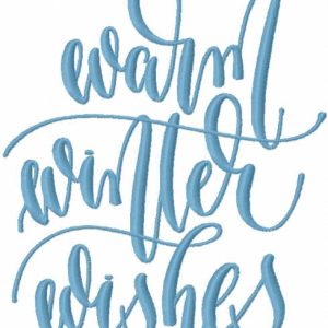 Warm winter wishes embroidery design