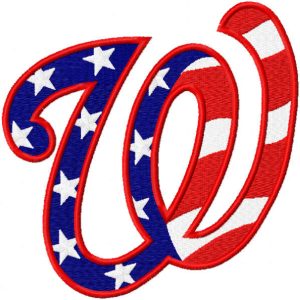 Washington Nationals USA embroidery design