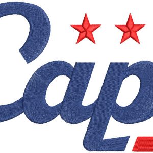 Washington caps logo embroidery design