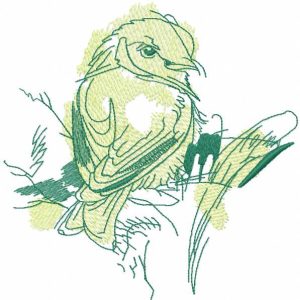 Watercolor sparrow embroidery design