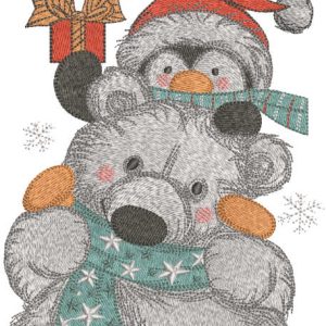 We bring gifts to friends embroidery design
