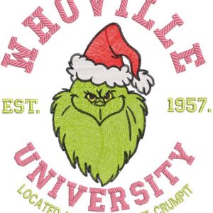 Whoville university est 1957 embroidery design