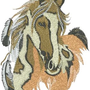 Wild horse embroidery design