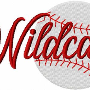 Wildcats baseball logo embroidery design