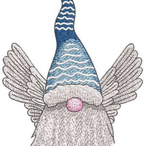 Winged Snow Gnome embroidery design