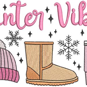 Winter vibes embroidery design