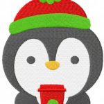 Winter coffeecup embroidery design