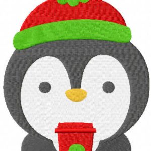 Winter coffeecup embroidery design