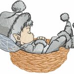 Winter elf embroidery design