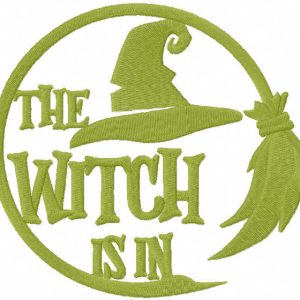 Witch badge one colored embroidery design