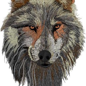 Wolf predator muzzle embroidery design