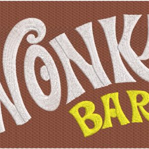 Wonka bar embroidery design
