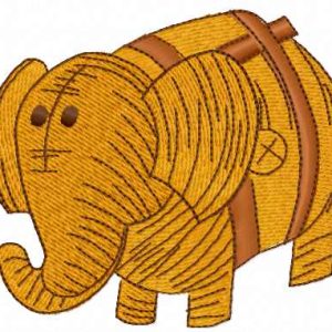 Wooden toy elephant embroidery design