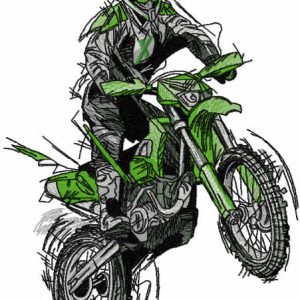 X biker embroidery design