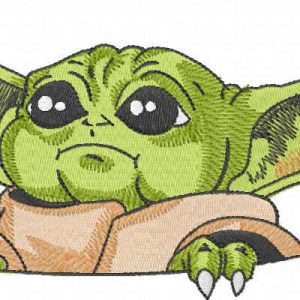 Yoda in pocket embroidery design